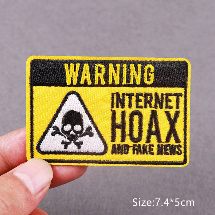 Warning 'Internet Hoax And Fake News' Embroidered Patch