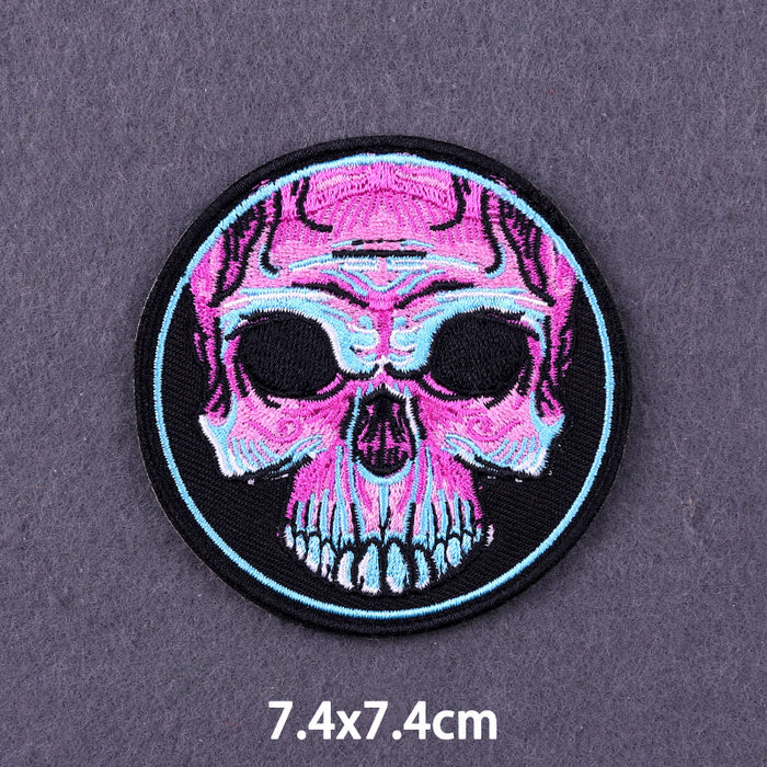Skull 'Purple Face' Embroidered Patch