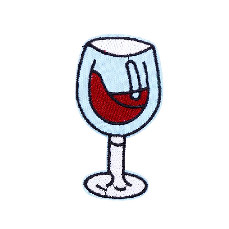 Red Wine Glass Embroidered Patch