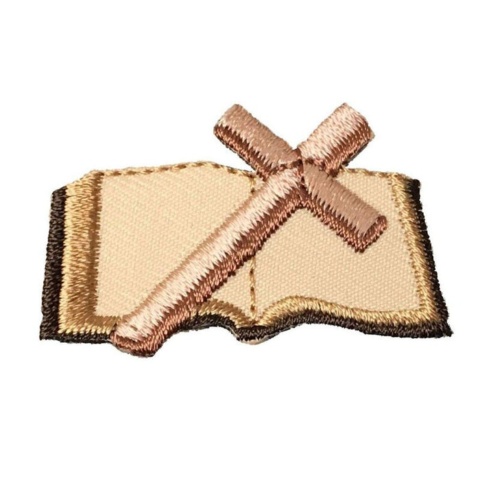 Bible And Cross 1" Embroidered Patch Set