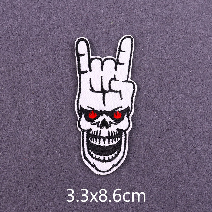 Cool 'Rock On Skull | Fierce' Embroidered Patch