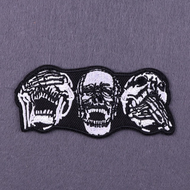 Three Skulls 'Laughing' Embroidered Patch