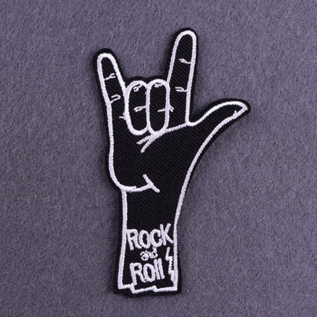 Rock And Roll 'Rock On Hand' Embroidered Patch