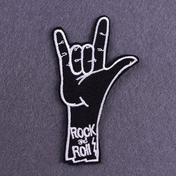 Rock And Roll 'Rock On Hand' Embroidered Patch