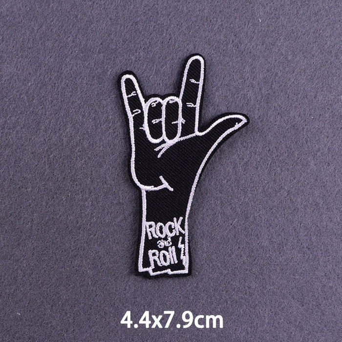 Rock And Roll 'Rock On Hand' Embroidered Patch