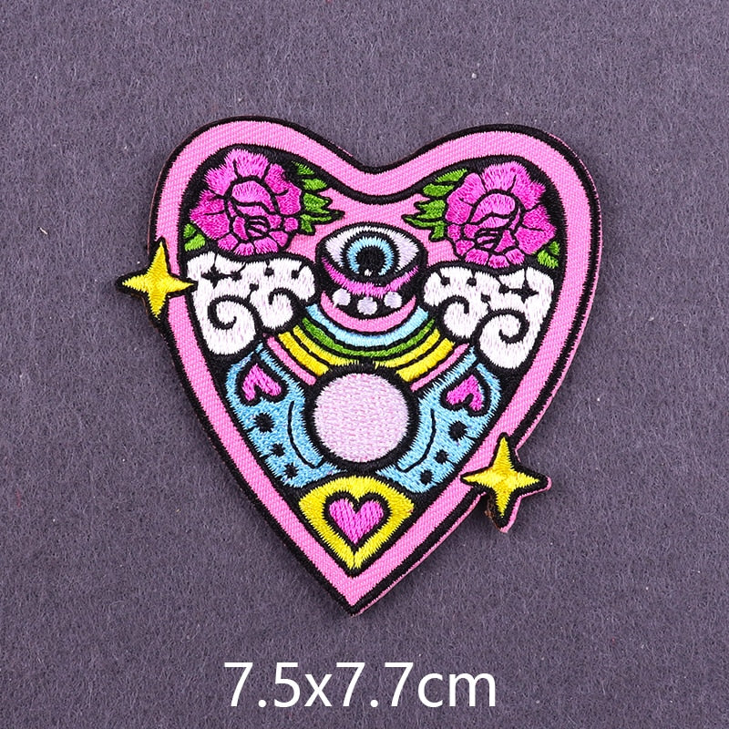 Cute 'Colorful Planchette Heart' Embroidered Patch