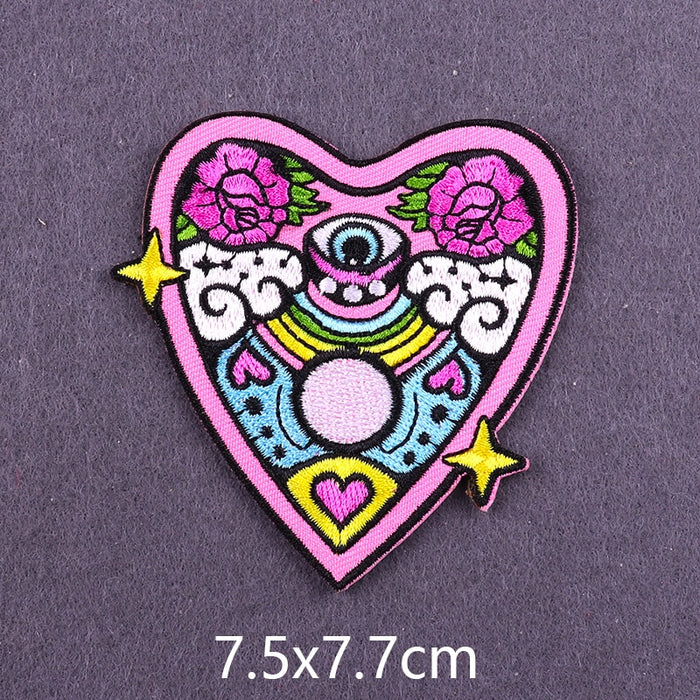 Cute 'Colorful Planchette Heart' Embroidered Patch