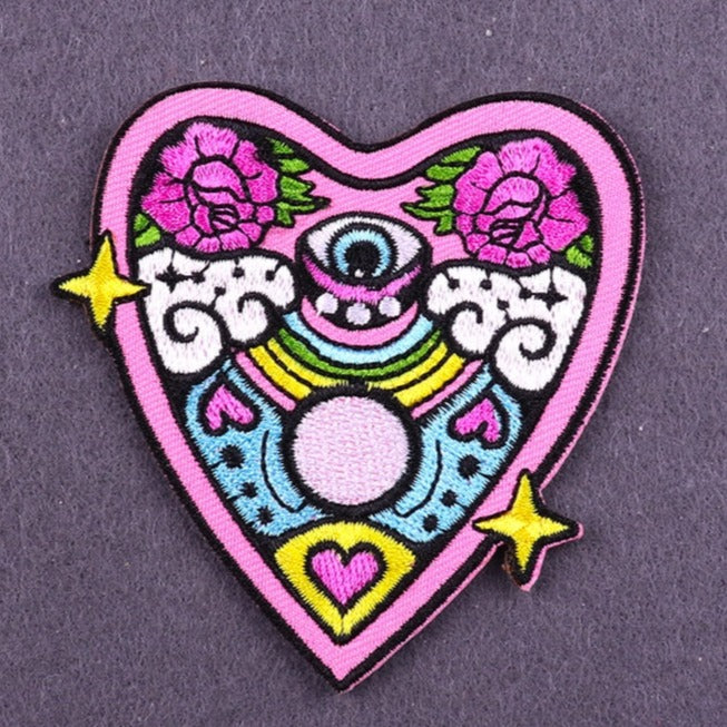 Cute 'Colorful Planchette Heart' Embroidered Patch