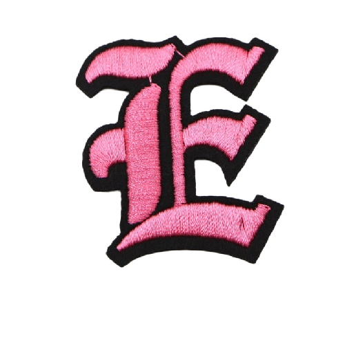Gothic Font 'Letter E | Pink' Embroidered Patch