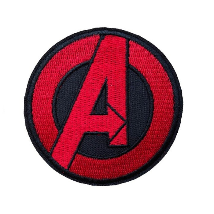 Avengers 3" 'Logo | Red And Black' Embroidered Patch Set
