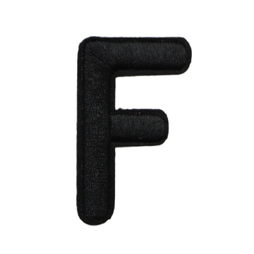 Letter F 'Black' Embroidered Patch