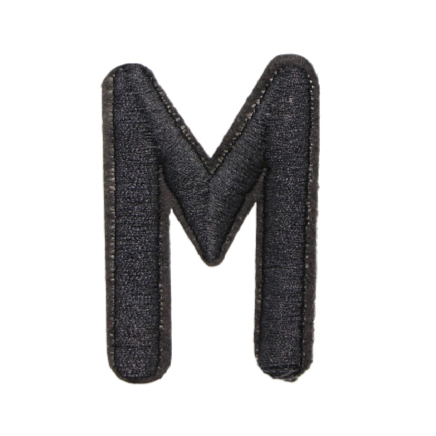 Letter M 'Black' Embroidered Patch