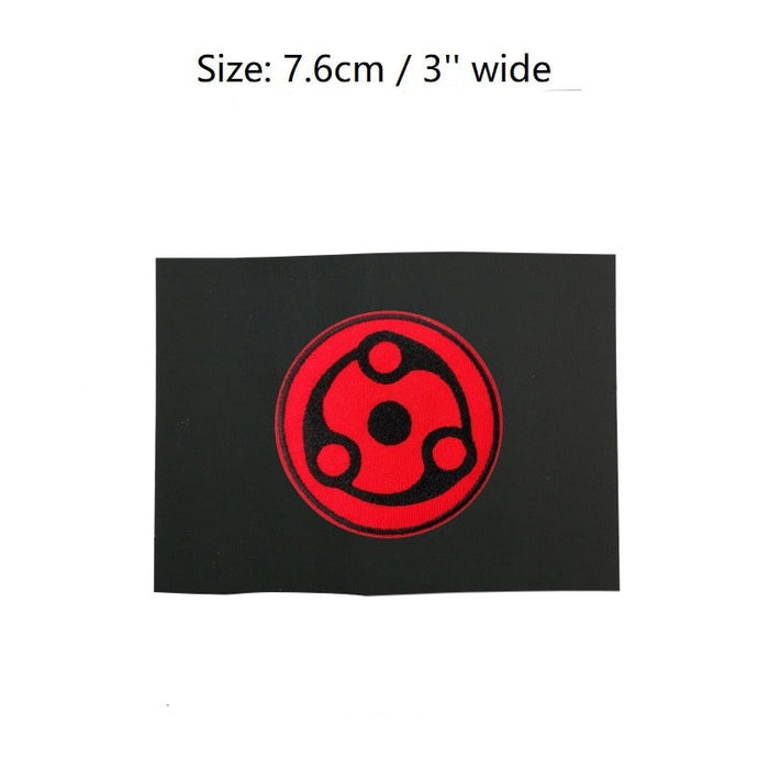 Sharingan and Rinnegan Naruto Embroidered Iron-on / Velcro Sleeve Patch