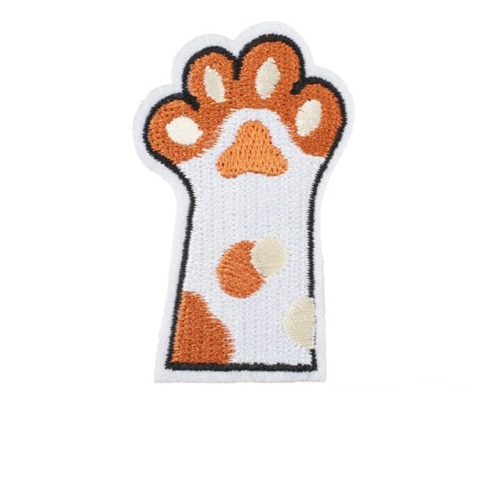 Cute 'Cat Paw | Brown Dots' Embroidered Patch