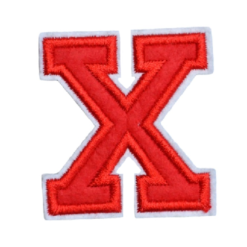 Letter X 'Red' Embroidered Patch
