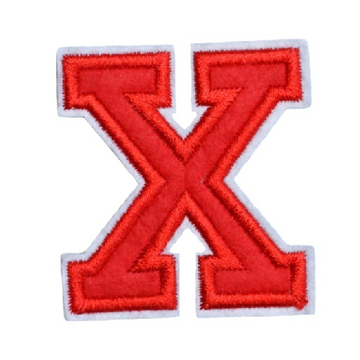 Letter X 'Red' Embroidered Patch