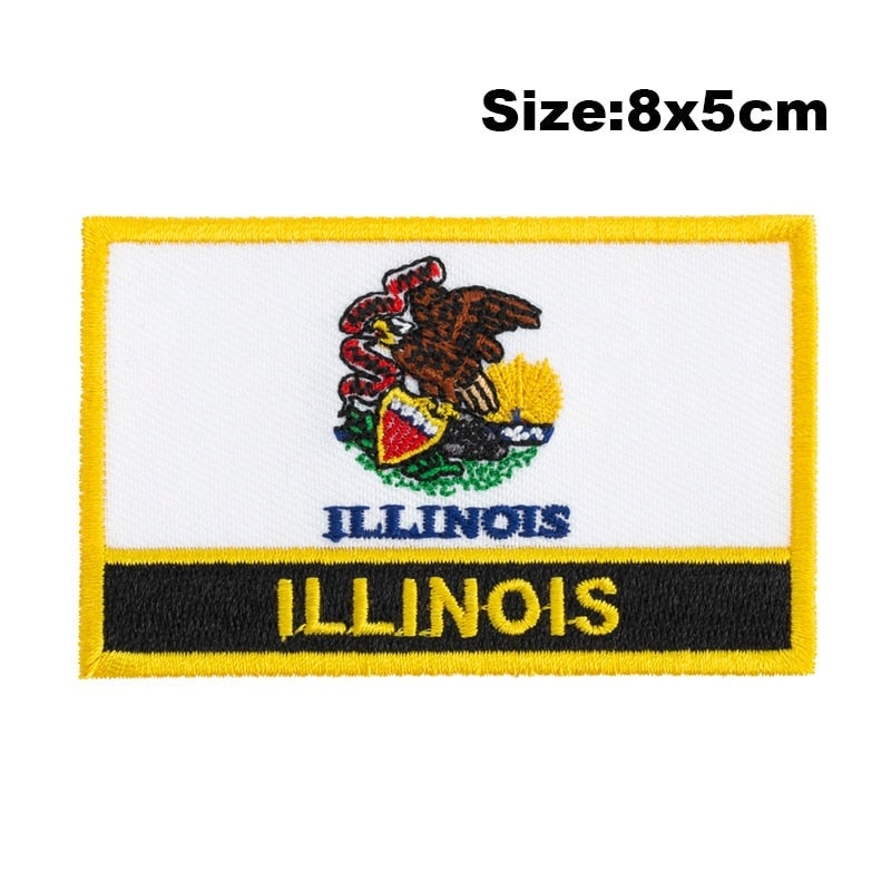 Illinois Flag Embroidered Patch