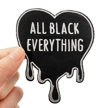 Melting Heart 'All Black Everything' Embroidered Velcro Patch