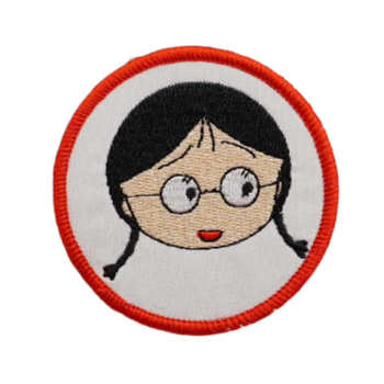 Chibi Maruko-chan 'Tamae Honami | Head | Round' Embroidered Velcro Patch