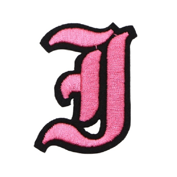 Gothic Font 'Letter I | Pink' Embroidered Patch