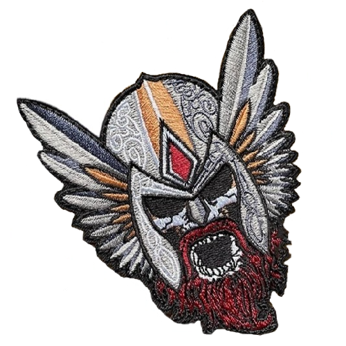 Skull Warrior 'Winged Helmet | 1.0' Embroidered Velcro Patch