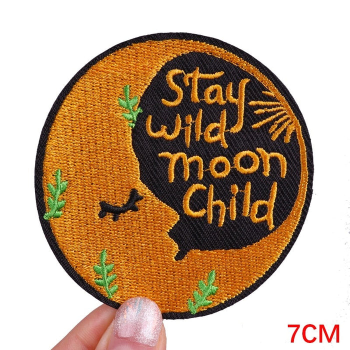 Stay Wild Moon Child 'Sleeping Moon' Embroidered Patch