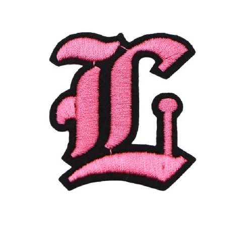 Gothic Font 'Letter L | Pink' Embroidered Patch