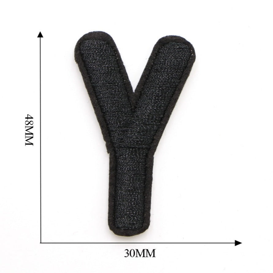 Letter Y 'Black' Embroidered Patch