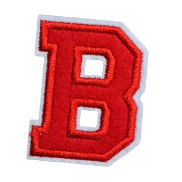 Letter B 'Red' Embroidered Patch