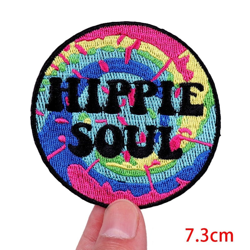 Colorful 'Hippie Soul' Embroidered Patch