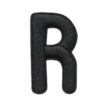 Letter R 'Black' Embroidered Patch