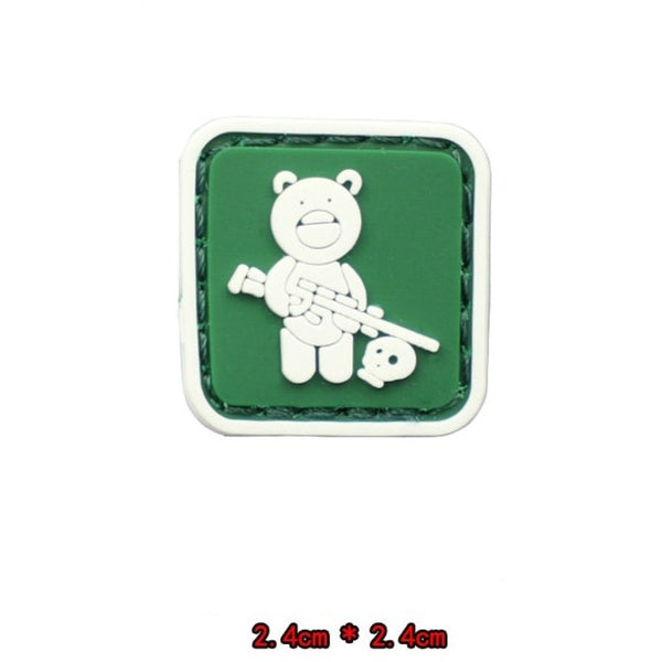 Cool 'Tactical Bear And Skull | Mini' PVC Rubber Velcro Patch