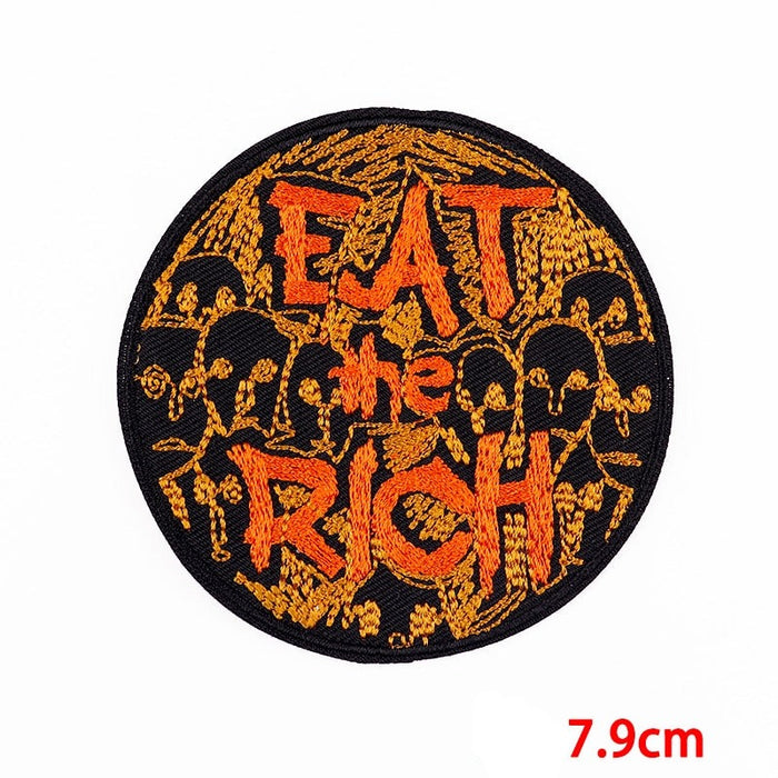 Halloween 'Black Ghosts | Eat The Rich' Embroidered Patch