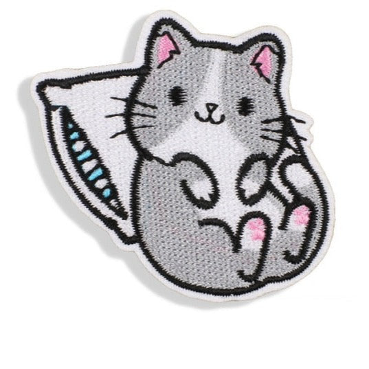 Cute Cat 'Chillin | Leaning | Pillow' Embroidered Patch