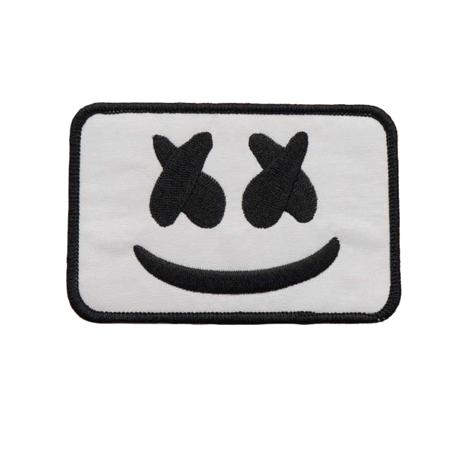 Cute 'Marshmello Logo' Embroidered Velcro Patch