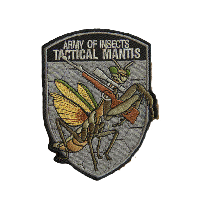 Army of Insects 'Grasshopper' Embroidered Velcro Patch