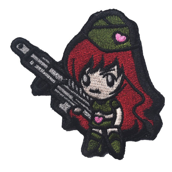 Gun Girl Morale 'Serious' Embroidered Velcro Patch