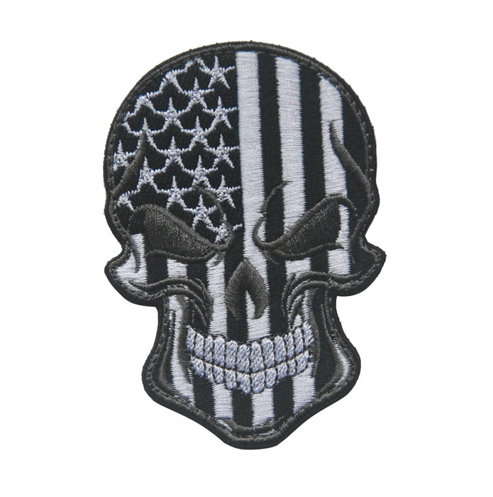 American Flag 'Monochrome | Camouflage' Skull Flag Embroidered Velcro Patch