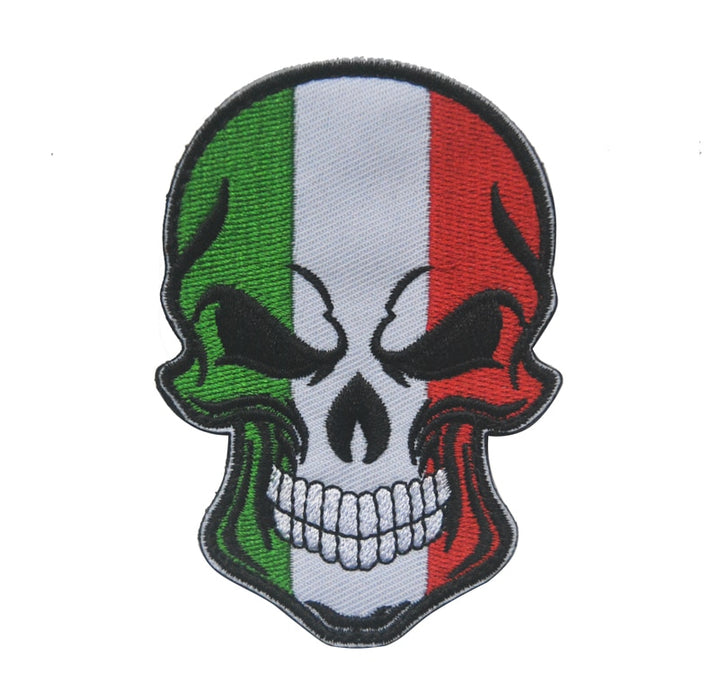 Italy Skull Flag Embroidered Velcro Patch