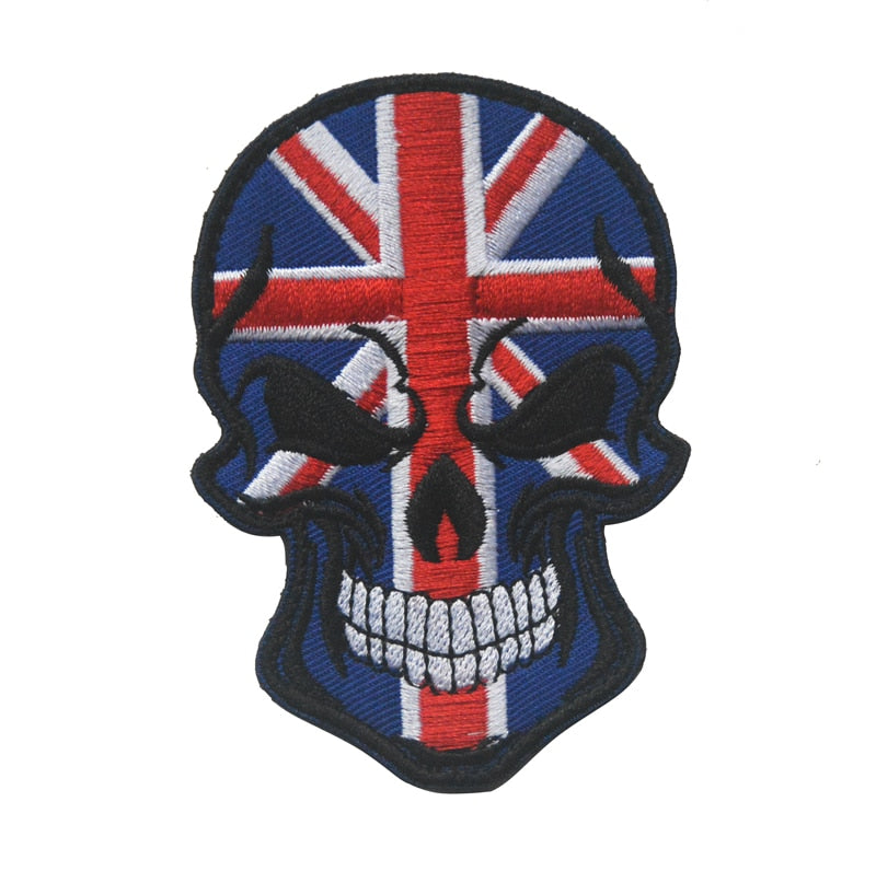 Great Britain Skull Flag Embroidered Velcro Patch