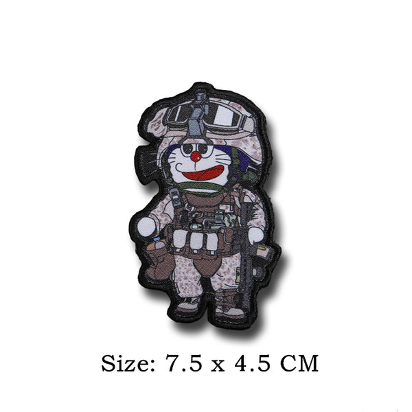 Doraemon 'Lt. Doraemon | Military Gear' Embroidered Velcro Patch