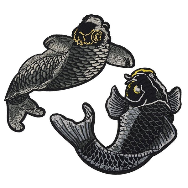 Coy Fish Embroidered Patch Set