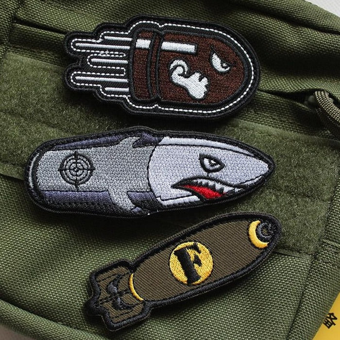 Cute Angry Bullet Embroidered Velcro Patch