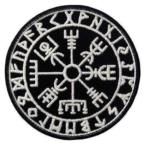 Viking 'Vegvisir and Runic Symbol' Embroidered Velcro Patch