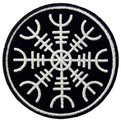Viking 'Helm of Awe Symbol' Embroidered Velcro Patch