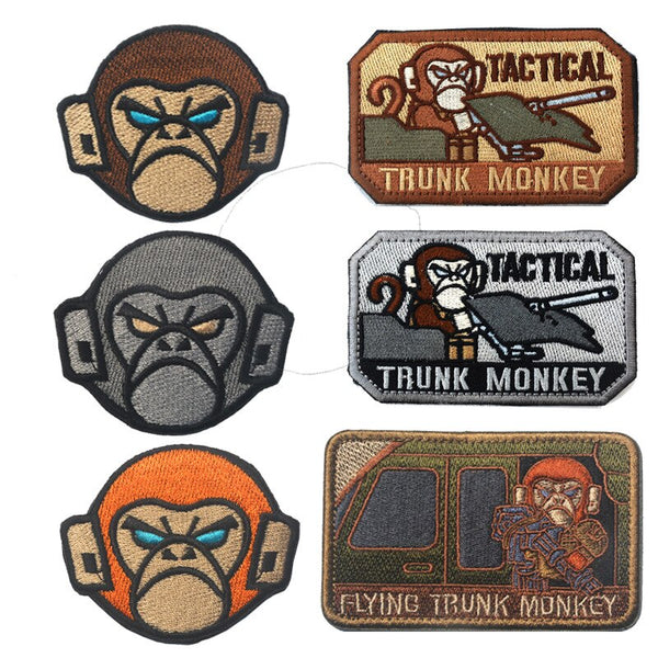 Tactical Monkey 'Head' Embroidered Velcro Patch