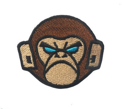 Tactical Monkey 'Head' Embroidered Velcro Patch