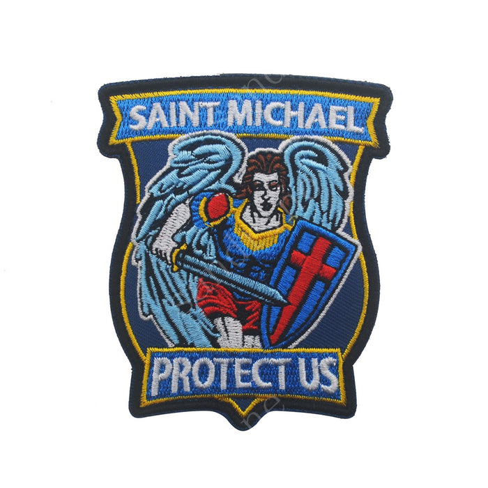 'Saint Michael Protect Us | Archangel' Embroidered Velcro Patch