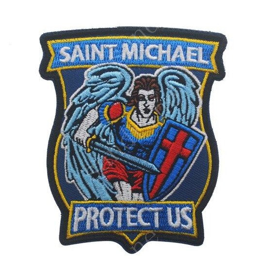 'Saint Michael Protect Us | Archangel' Embroidered Velcro Patch