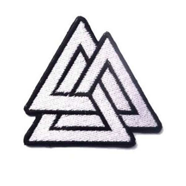 Viking 'Valknut Symbol | White' Embroidered Velcro Patch